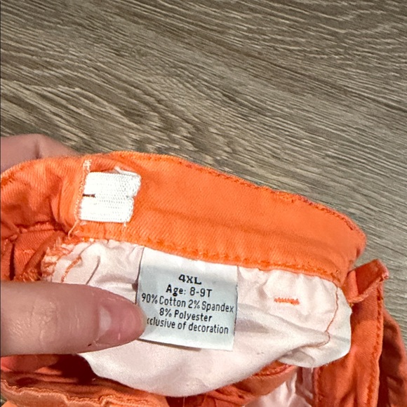 Orange Flared Ruffle Bell Bottom Pants Raw Distressed Hem - Picture 3 of 4